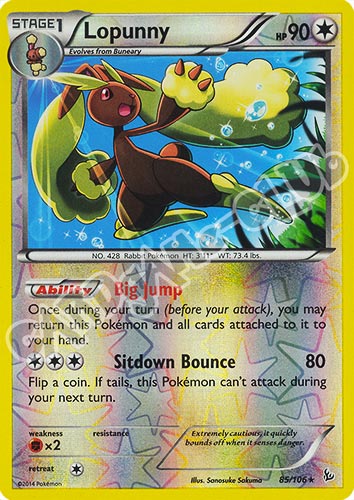 085 / 106 Lopunny rara foil reverse (EN) -NEAR MINT-