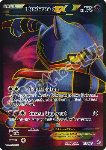 102 / 106 Toxicroak EX rara segreta foil (EN) -NEAR MINT-