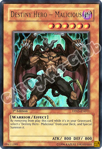 DP05-EN011 Destiny HERO - Malicious ultra rara 1st edition (IT) -NEAR MINT-