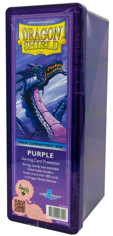 Scatola porta carte a 4 scomparti capienza 300 carte imbustate Purple