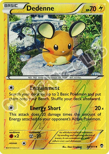 034 / 113 Dedenne non comune foil reverse (EN) -NEAR MINT-