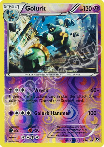 043 / 113 Golurk rara foil reverse (EN) -NEAR MINT-