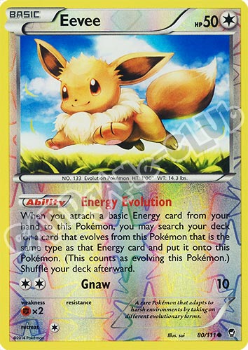 080 / 113 Eevee comune foil reverse (EN) -NEAR MINT-