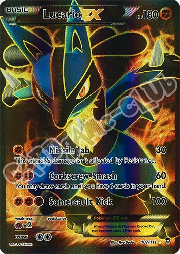 107 / 113 Lucario EX rara segreta foil (EN) -NEAR MINT-