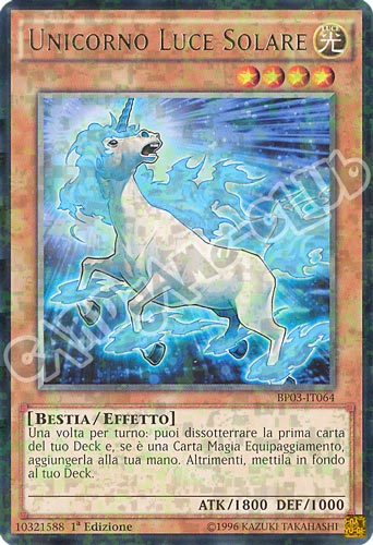 BP03-IT064 Unicorno Luce Solare rara shatter foil 1a edizione (IT) -NEAR MINT-