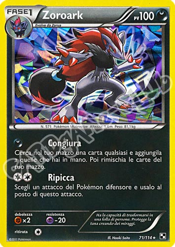 71 / 114 Zoroark rara foil (IT) -NEAR MINT-