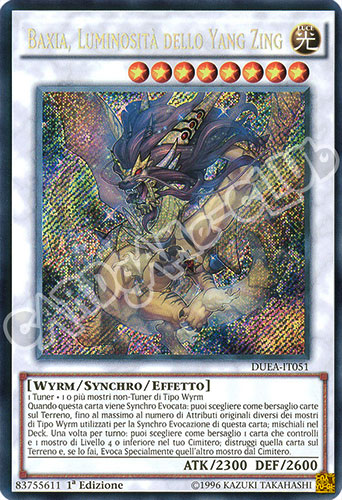 DUEA-IT051 Baxia, Luminosita' dello Yang Zing rara segreta 1a edizione (IT) -NEAR MINT-