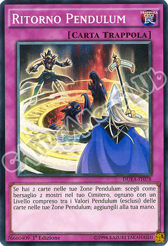 DUEA-IT078 Ritorno Pendulum super rara 1a edizione (IT) -NEAR MINT-