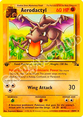 01 / 62 Aerodactyl rara foil 1st edition (EN) -NEAR MINT-