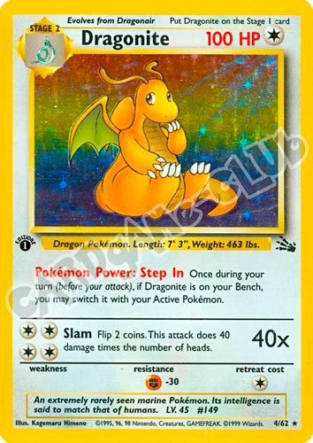 04 / 62 Dragonite rara foil 1st edition (EN) -NEAR MINT-