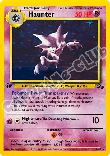 06 / 62 Haunter rara foil 1st edition (EN) -NEAR MINT-