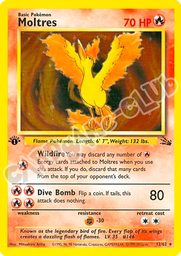 12 / 62 Moltres rara foil 1st edition (EN) -NEAR MINT-