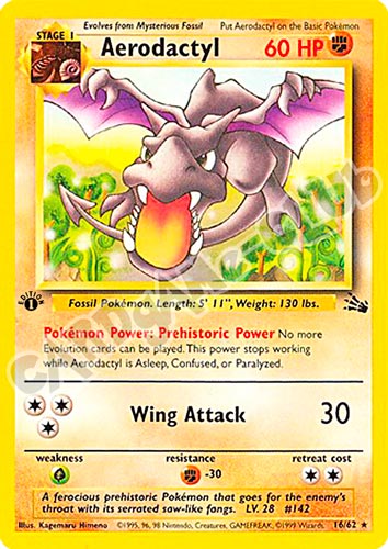 16 / 62 Aerodactyl rara 1st edition (EN) -NEAR MINT-