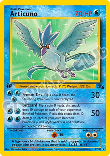 17 / 62 Articuno rara 1st edition (EN) -NEAR MINT-
