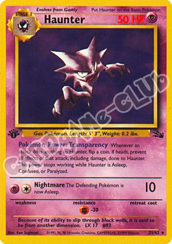 21 / 62 Haunter rara 1st edition (EN) -NEAR MINT-