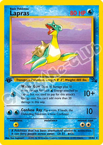 25 / 62 Lapras rara 1st edition (EN) -NEAR MINT-