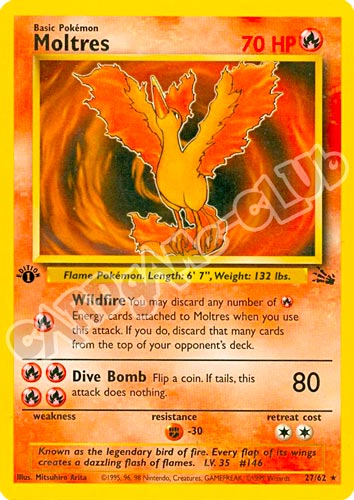27 / 62 Moltres rara 1st edition (EN) -NEAR MINT-