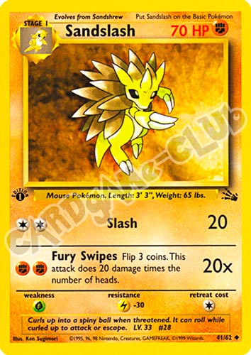 41 / 62 Sandslash non comune 1st edition (EN) -NEAR MINT-