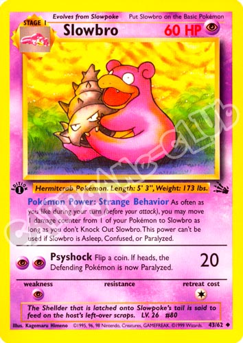 43 / 62 Slowbro non comune 1st edition (EN) -NEAR MINT-