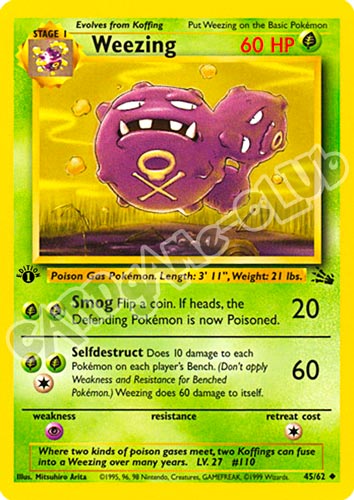 45 / 62 Weezing non comune 1st edition (EN) -GOOD-