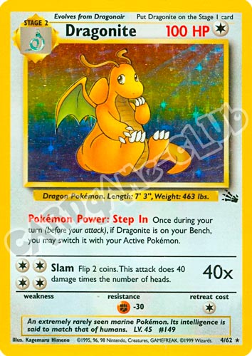 04 / 62 Dragonite rara foil unlimited (EN) -NEAR MINT-