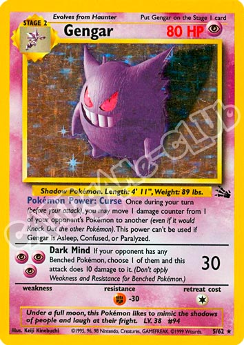05 / 62 Gengar rara foil unlimited (EN)  -PLAYED-