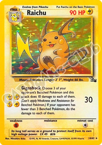 14 / 62 Raichu rara foil unlimited (EN) -NEAR MINT-