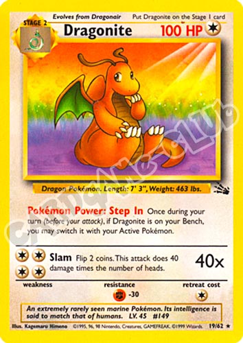 19 / 62 Dragonite rara unlimited (EN) -NEAR MINT-