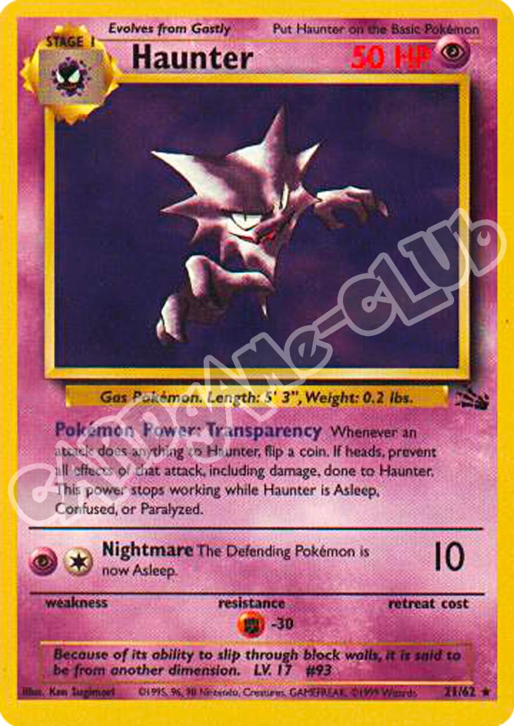 21 / 62 Haunter rara unlimited (EN) -NEAR MINT-