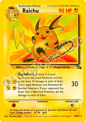 29 / 62 Raichu rara unlimited (EN) -NEAR MINT-