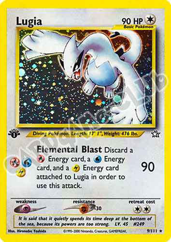 009 / 111 Lugia rara foil 1st edition (EN) -NEAR MINT-