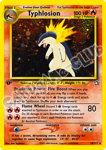 018 / 111 Typhlosion Lv. 57 rara foil 1st edition (EN) -NEAR MINT-