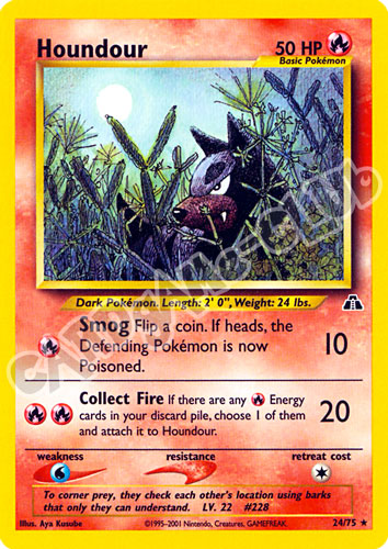 24 / 75 Houndour rara unlimited (EN) -NEAR MINT-