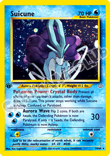 14 / 66 Suicune Lv. 33 rara foil 1st edition (EN) -NEAR MINT-