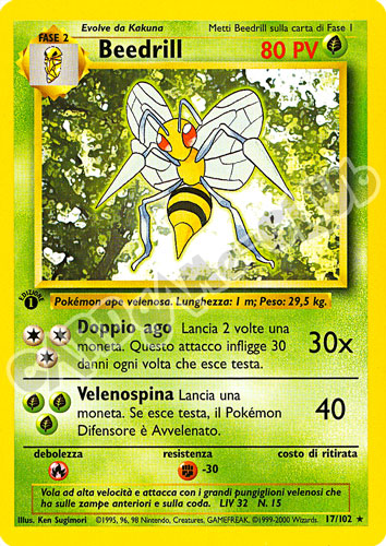 017 / 102 Beedrill rara 1a edizione (IT) -NEAR MINT-