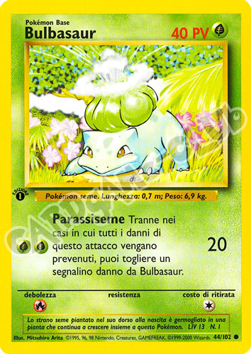 044 / 102 Bulbasaur comune 1a edizione (IT) -NEAR MINT-