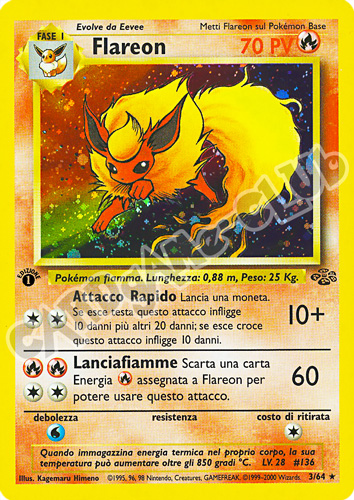 03 / 64 Flareon rara foil 1a edizione (IT) -NEAR MINT-
