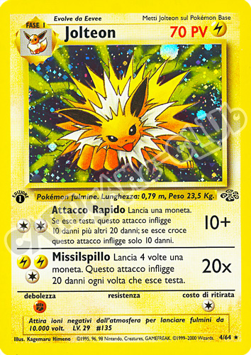 04 / 64 Jolteon rara foil 1a edizione (IT) -NEAR MINT-