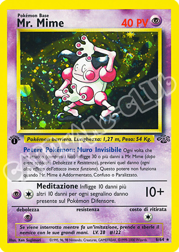 06 / 64 Mr. Mime rara foil 1a edizione (IT) -NEAR MINT-