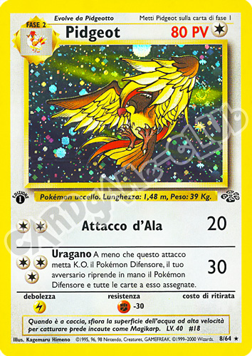 08 / 64 Pidgeot rara foil 1a edizione (IT) -NEAR MINT-