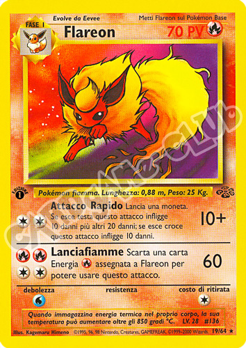 19 / 64 Flareon rara 1a edizione (IT) -NEAR MINT-