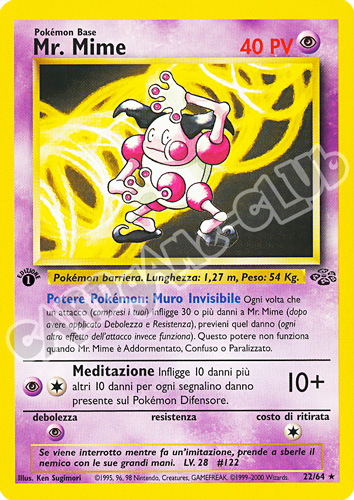 22 / 64 Mr. Mime rara 1a edizione (IT) -NEAR MINT-