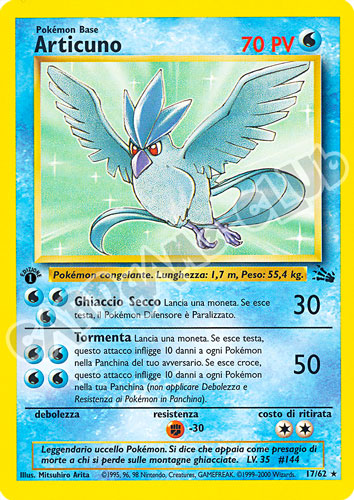 17 / 62 Articuno rara 1a edizione (IT) -NEAR MINT-