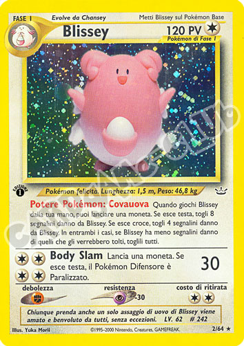 02 / 64 Blissey rara foil 1a edizione (IT) -NEAR MINT-