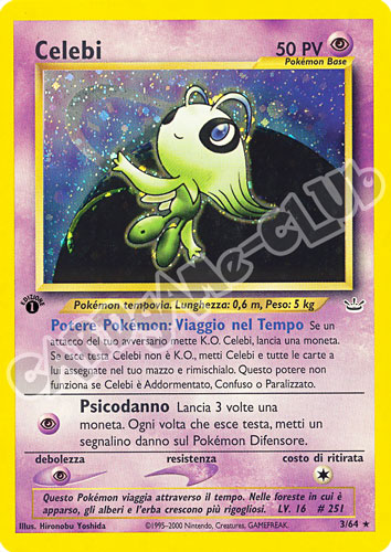 03 / 64 Celebi Lv. 16 rara foil 1a edizione (IT) -NEAR MINT-