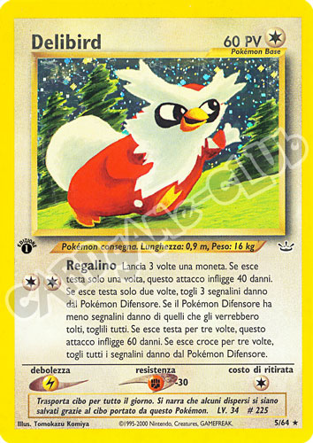05 / 64 Delibird rara foil 1a edizione (IT) -NEAR MINT-