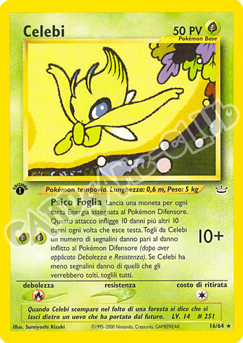 16 / 64 Celebi  Lv. 14 rara 1a edizione (IT) -NEAR MINT-
