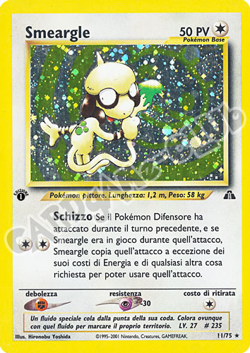 11 / 75 Smeargle rara foil 1a edizione (IT) -NEAR MINT-