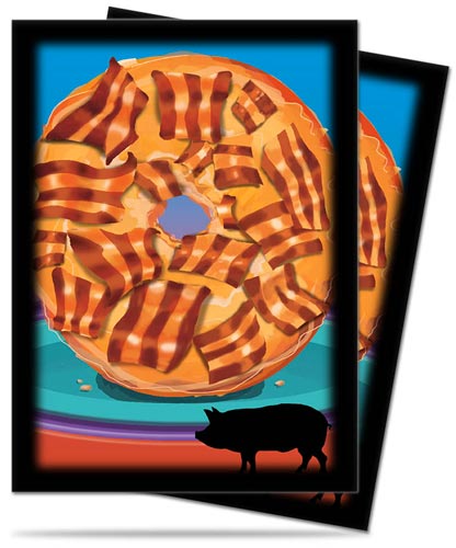 Proteggi carte standard pacchetto da 50 bustine 66mm x 91mm Novelty Food Bacon Donut