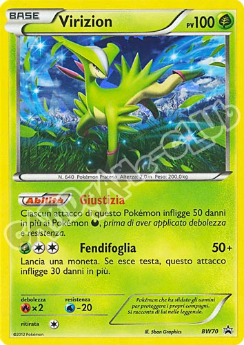 BW70 Virizion rara foil (IT) -NEAR MINT-